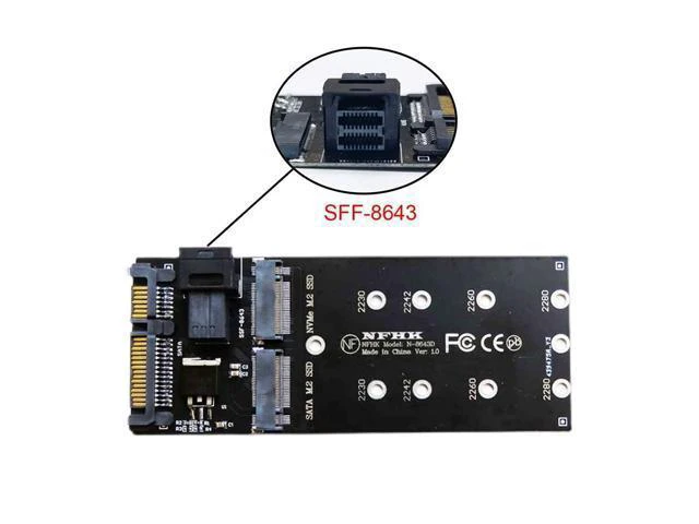 Alt view image 7 of 7 - WRIARICH SFF-8643 to U2 Kit NGFF M-Key to HD Mini SAS NVME PCIe SSD SATA Adapter for Motherboard