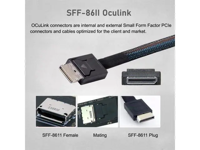Alt view image 7 of 7 - WRIARICH 2280 PCI-E4.0 M.2 M-Key to Oculink SFF-8612 SFF-8611 Vertical Host Adapter for NVME U.2 SSD eGPU