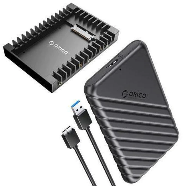 Main image of WRIARICH 2.5 inch External Hard Drive Enclosure + 2.5 SSD SATA to 3.5 Hard Drive Adapter Internal Drive Bay Converter Mounting Bracket
