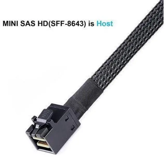 Alt view image 2 of 6 - WRIARICH ADCAUDX Mini-SAS to SAS-Cable: 0.5M SFF-8643 to SAS SFF-8643 to SFF-8482 Connector 4X SFF-8482 with SATA Power Adapter Cable (1.6FT) (Pack of 2)