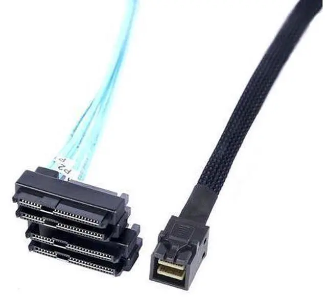 Alt view image 5 of 6 - WRIARICH ADCAUDX Mini-SAS to SAS-Cable: 0.5M SFF-8643 to SAS SFF-8643 to SFF-8482 Connector 4X SFF-8482 with SATA Power Adapter Cable (1.6FT) (Pack of 2)