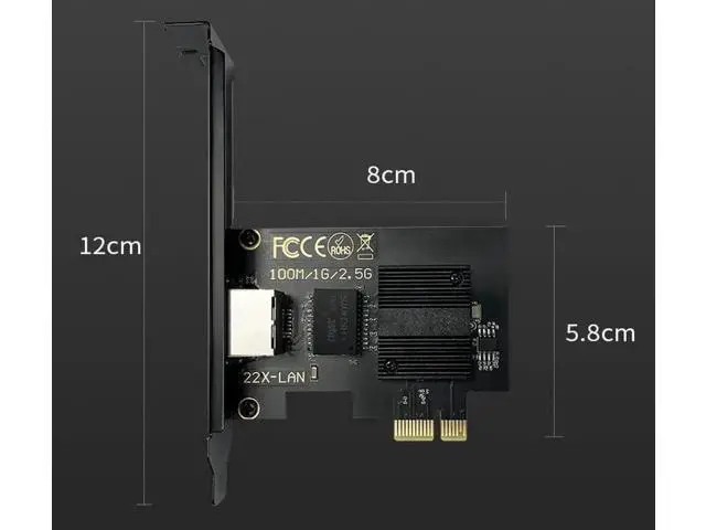 Alt view image 2 of 6 - WRIARICH 2.5Gbase-T Pcie Network Card I226-V Chip 2.5G PCI Express Gigabit Ethernet Card Wired RJ45 LAN Adapter Converter for Window 10/11
