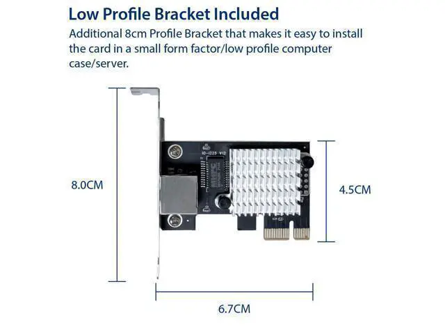 Alt view image 5 of 7 - WRIARICH Vszerda 2.5 Gigabit Ethernet PCI Express PCI-E Network Interface Card 10/100/1000/25000 Mbps RJ45 LAN Intel I225 Chipset, Black (SY-PEX24076)