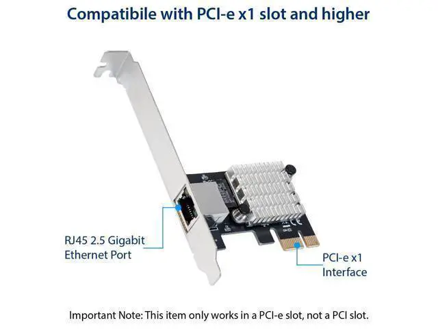 Alt view image 4 of 7 - WRIARICH Vszerda 2.5 Gigabit Ethernet PCI Express PCI-E Network Interface Card 10/100/1000/25000 Mbps RJ45 LAN Intel I225 Chipset, Black (SY-PEX24076)