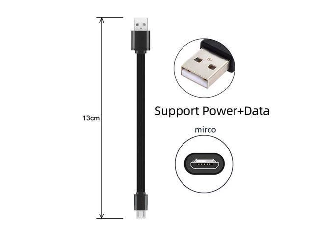 Alt view image 2 of 3 - WRIARICH 13cm USB 2.0 Type-A Male to Micro USB Male Data Flat Slim FPC Cable for FPV & Disk & Phone