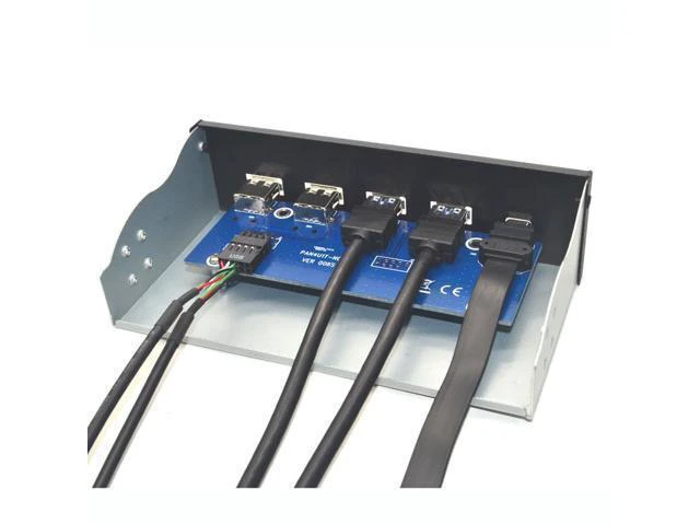 Alt view image 3 of 6 - WRIARICH 5.25 Inch USB 3.1 GEN2 Front Panel USB Hub 2 Ports USB 3.0 + 2 Ports USB2.0 + 1 Port TYPE-C with TYPE-E Connector for Desktop PC
