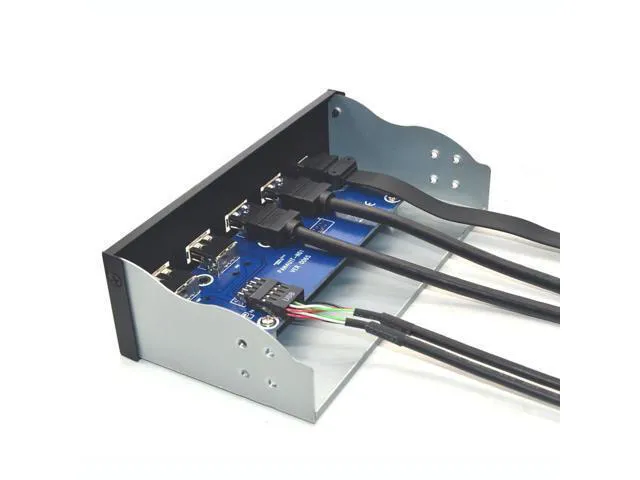 Alt view image 4 of 6 - WRIARICH 5.25 Inch USB 3.1 GEN2 Front Panel USB Hub 2 Ports USB 3.0 + 2 Ports USB2.0 + 1 Port TYPE-C with TYPE-E Connector for Desktop PC