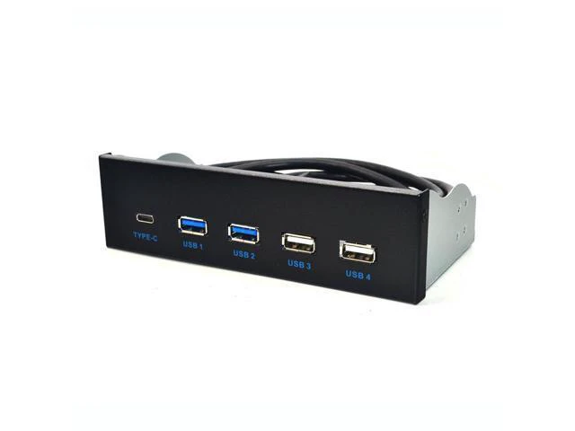 Alt view image 5 of 6 - WRIARICH 5.25 Inch USB 3.1 GEN2 Front Panel USB Hub 2 Ports USB 3.0 + 2 Ports USB2.0 + 1 Port TYPE-C with TYPE-E Connector for Desktop PC