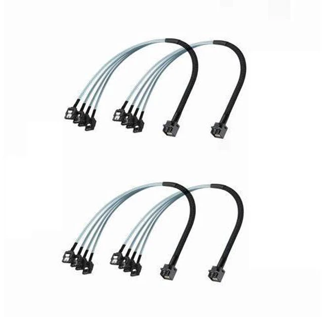 Main image of WRIARICH MiniSAS HD SFF-8643 Breakout to 4xSATA Cable, for Server JBOD/Storage Tray & SAS RAID Controller Compatibility, 0.5m(1.6ft), 4-Pack