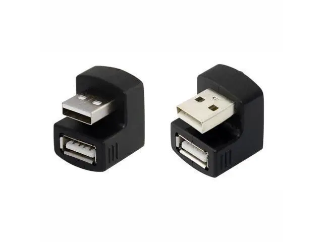 Main image of WRIARICH 1 Set Up & Down Angled USB 2.0 Adapter A Male to Female Extension 180 Degree Black