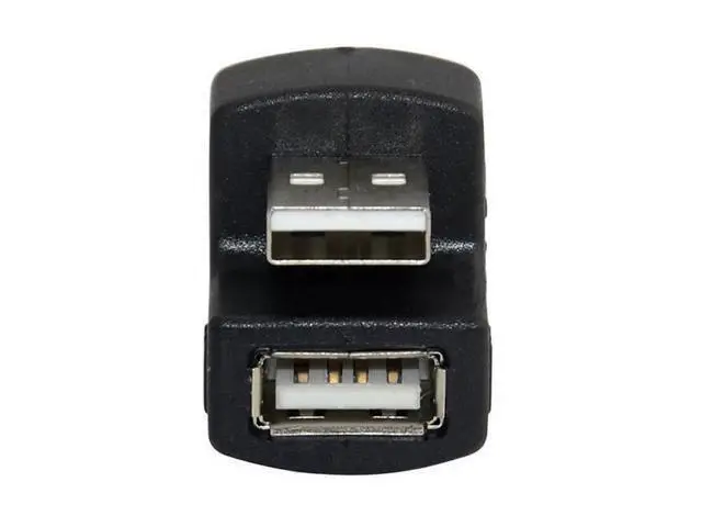 Alt view image 3 of 3 - WRIARICH 1 Set Up & Down Angled USB 2.0 Adapter A Male to Female Extension 180 Degree Black