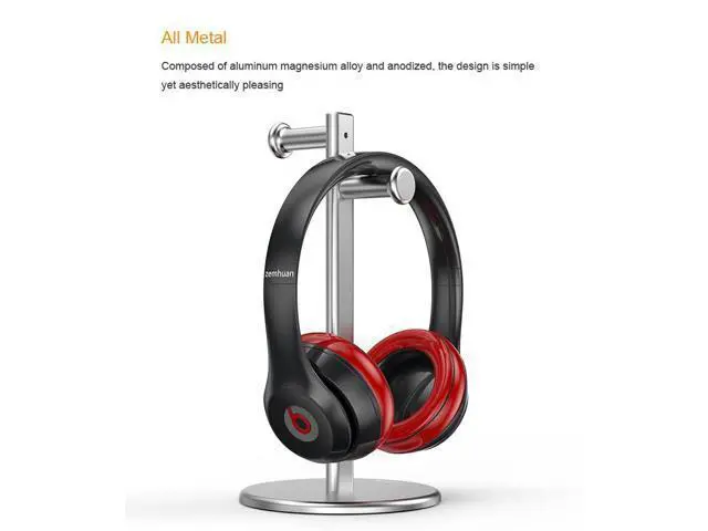 Alt view image 6 of 7 - WRIARICH Aluminum Alloy Headphone Bracket Dual Hanger Headphone Brace Universal Headset Support Game Earphone Stand Rack Headphone Accessories (Silver)