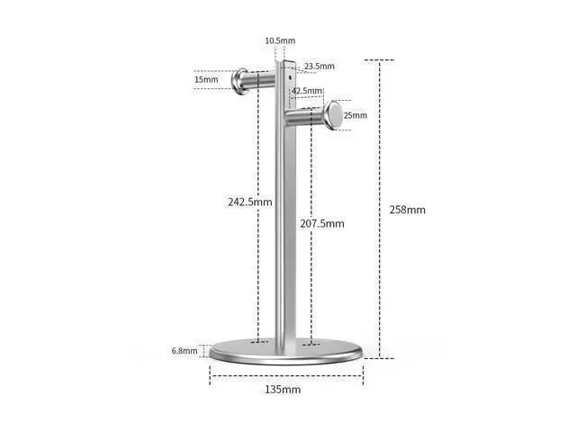 Alt view image 2 of 7 - WRIARICH Aluminum Alloy Headphone Bracket Dual Hanger Headphone Brace Universal Headset Support Game Earphone Stand Rack Headphone Accessories (Black)