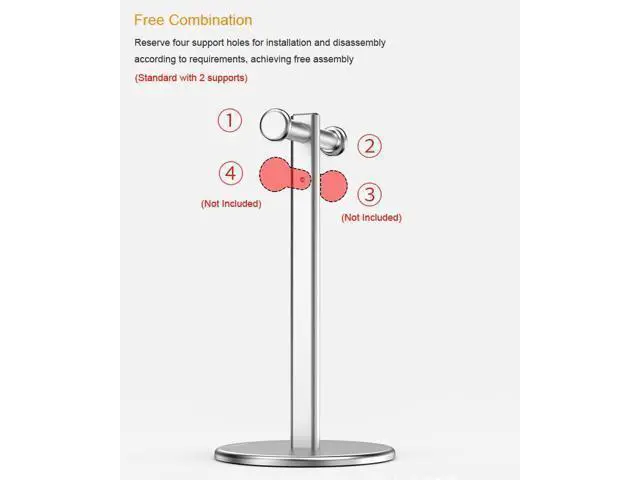 Alt view image 4 of 7 - WRIARICH Aluminum Alloy Headphone Bracket Dual Hanger Headphone Brace Universal Headset Support Game Earphone Stand Rack Headphone Accessories (Black)