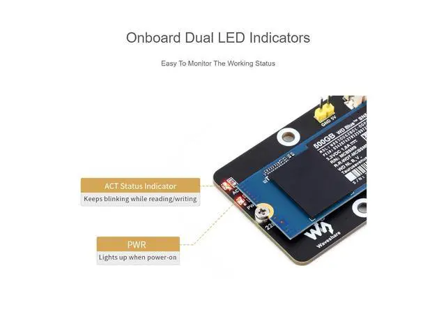 Alt view image 7 of 7 - WRIARICH PCIe to M.2 Adapter Board (C) for Raspberry Pi 5,Support M.2 NVMe SSD 2230 2242 2260 2280,Supports Gen2 and Gen3 Modes