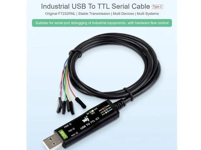 Alt view image 2 of 7 - WRIARICH Industrial USB to TTL 6pin Serial Adapter Cable, USB to TTL (C) Converter Onboard FT232RNL Chip,Compatible with Win11/10/8.1/8/7,Mac, Linux, Android,3.3V/5V Voltage Level Switching