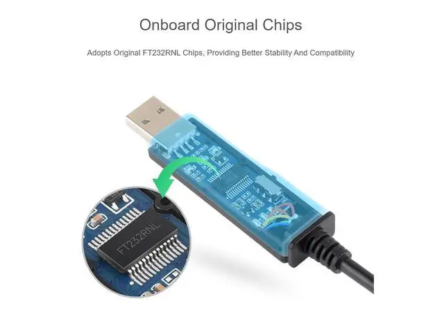 Alt view image 3 of 7 - WRIARICH Industrial USB to TTL 6pin Serial Adapter Cable, USB to TTL (C) Converter Onboard FT232RNL Chip,Compatible with Win11/10/8.1/8/7,Mac, Linux, Android,3.3V/5V Voltage Level Switching