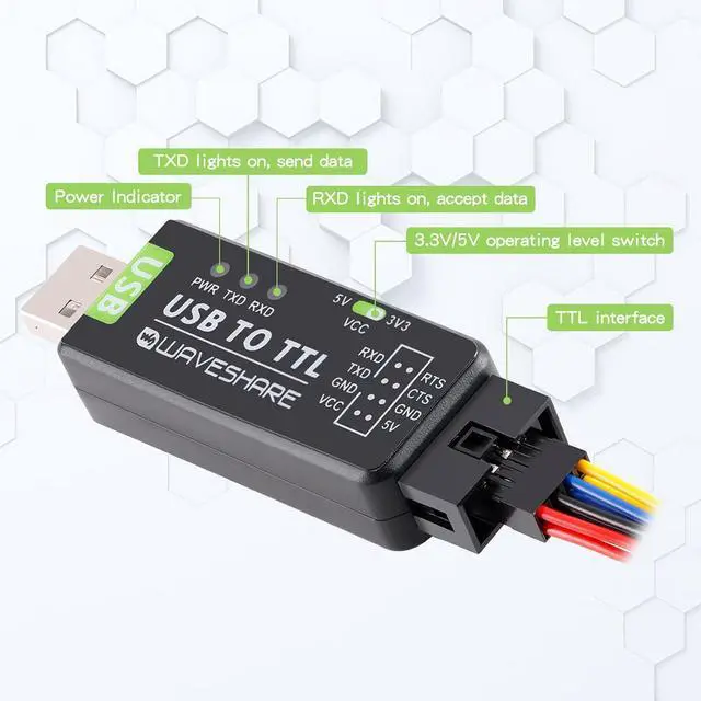 Alt view image 2 of 7 - WRIARICH Industrial USB to Serial Adapter UART Serial Adapter FT232RL Serial to USB Converter USB to TTL Adapter Port Module Support Multi Systems and Multi Protection Circuits with Shell