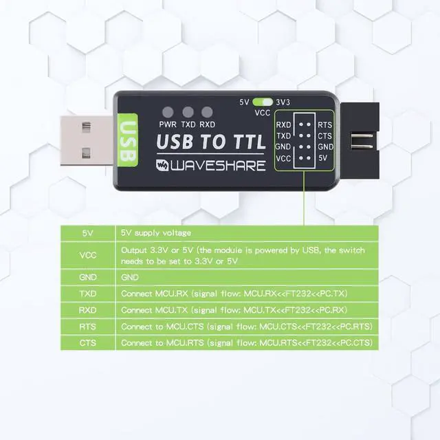 Alt view image 4 of 7 - WRIARICH Industrial USB to Serial Adapter UART Serial Adapter FT232RL Serial to USB Converter USB to TTL Adapter Port Module Support Multi Systems and Multi Protection Circuits with Shell