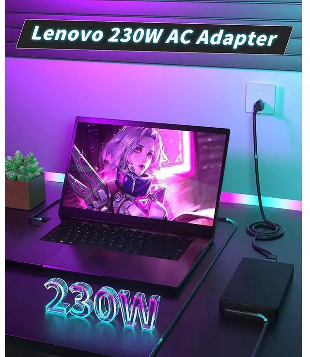 Alt view image 2 of 7 - WRIARICH 230W 170W Charger Replacement for Lenovo ThinkPad T15g Gen 2 20YS 20YT Laptop ADL230NLC3A ADL230NDC3A 4X20E75111 GX20L29347 Power Supply Adapter Cord