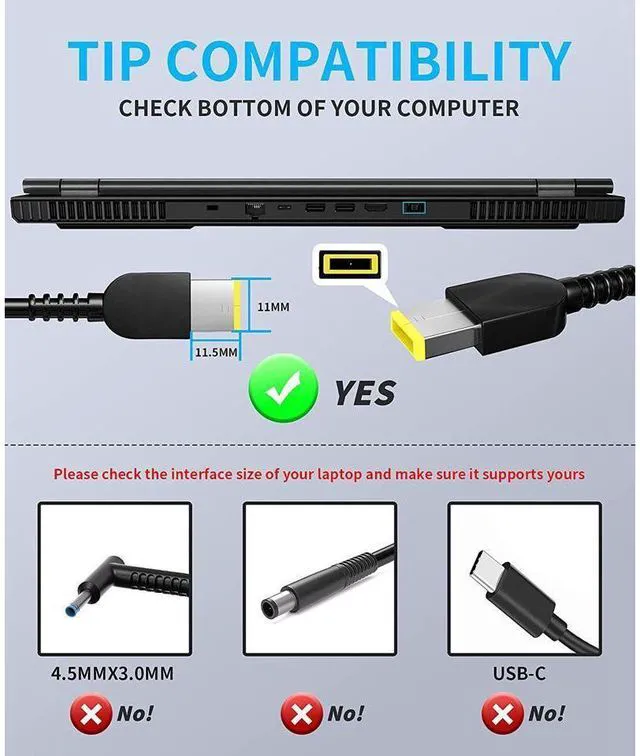 Alt view image 3 of 7 - WRIARICH 230W 170W Charger Replacement for Lenovo ThinkPad T15g Gen 2 20YS 20YT Laptop ADL230NLC3A ADL230NDC3A 4X20E75111 GX20L29347 Power Supply Adapter Cord