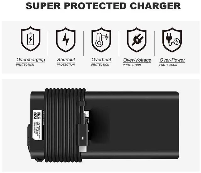 Alt view image 5 of 5 - WRIARICH 130W 90W USB C Charger Replacement for Dell Precision 5750 Mobile Workstations with AC Power Supply Adapter Cord