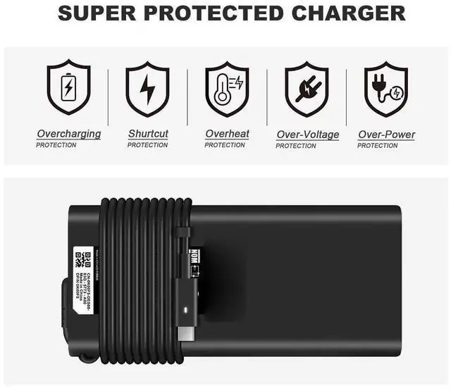 Alt view image 5 of 5 - WRIARICH 130W 90W USB C Charger Replacement for Dell Precision 5550 Mobile Workstations with AC Power Supply Adapter Cord