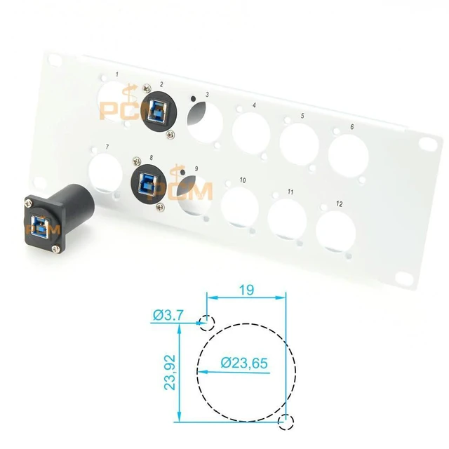 Alt view image 2 of 3 - WRIARICH D Type USB 3.0 Cable Type B Jack Socket Plug Module Panel Mount Holder Adapter Female to Female Connector Coupler 5Gbps