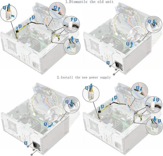 Alt view image 4 of 7 - WRIARICH 200W 240W Power Supply Replacement for Dell Inspiron 3430 3460 3470 3880 SFF Optiplex 3040 3046 3250 3650 3656 5040 7040 Small Form Factor(SFF) Mini Tower(MT)