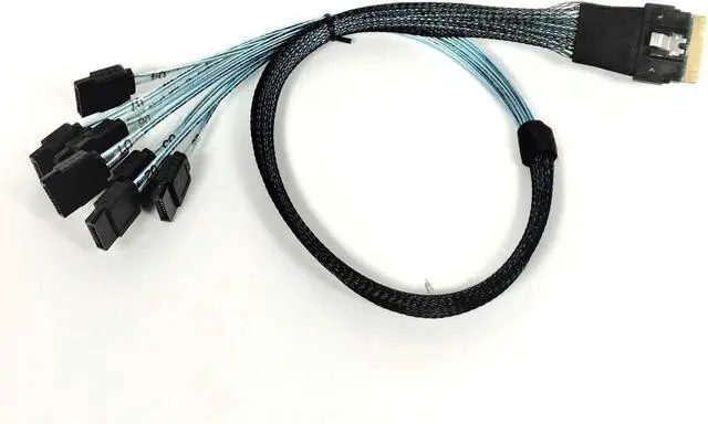 Main image of WRIARICH MSlimSAS 8i (SFF-8654) Straight, 8X SATA Cable is Designed to Connect high-Performance SAS or SATA Hard Drives, Solid-State Drives (SSDs)