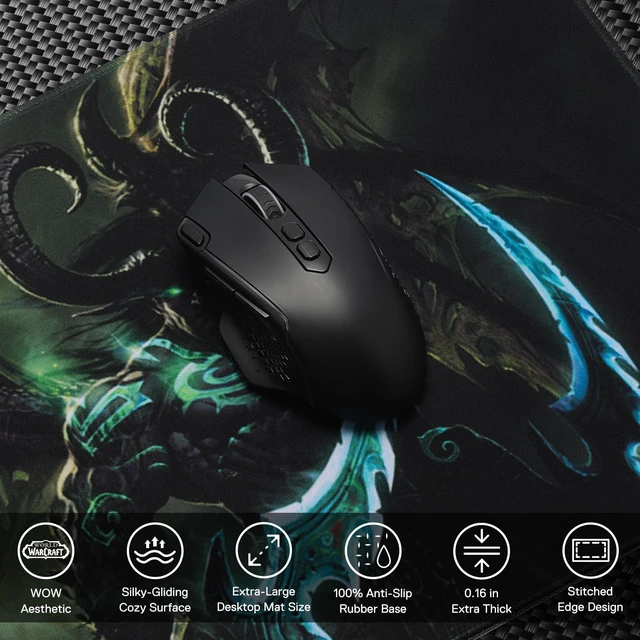 Alt view image 6 of 6 - WRIARICH Blizzard Wow Themed Symbol Gaming Mouse Pad, XXL Desktop Keyboard Mat
