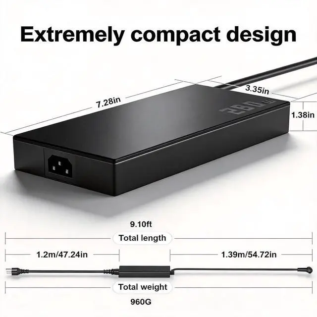 Alt view image 5 of 7 - WRIARICH 280W AC Laptop Charger, Fit for Asus ROG Strix G15 G16 G17 G18 Scar 15 17, TUF Gaming A16, Zephyrus M16, Zenbook ProArt, Replacement Power Adapter for Asus Gaming Laptops