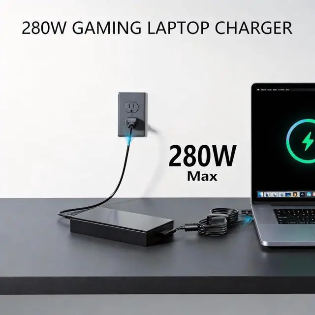 Alt view image 7 of 7 - WRIARICH 280W AC Laptop Charger, Fit for Asus ROG Strix G15 G16 G17 G18 Scar 15 17, TUF Gaming A16, Zephyrus M16, Zenbook ProArt, Replacement Power Adapter for Asus Gaming Laptops