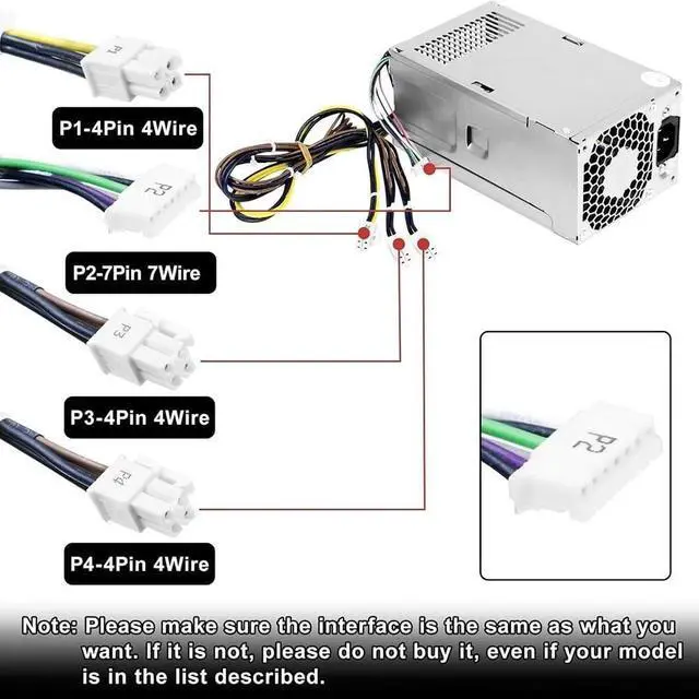 Alt view image 3 of 7 - WRIARICH 250W Power Supply, D16-250P1A D16-250P2A L08417-002 L08417-004 PCH022 901760-002 901761-001 Compatible For HP ProDesk 280 282 480 400 600 800 G3/G4 Business Desktop