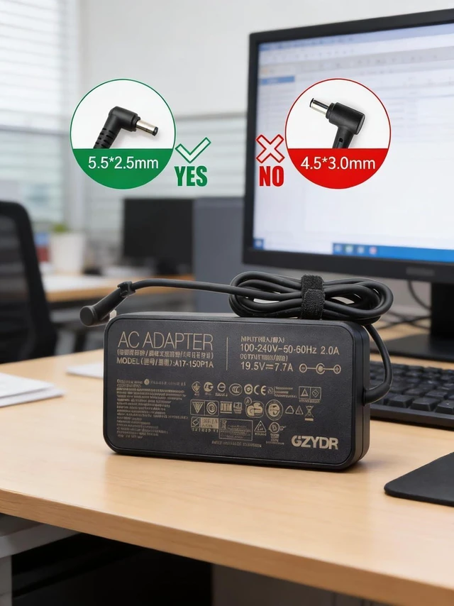 Alt view image 4 of 7 - WRIARICH 150W Laptop Adapter 19.5V 7.7A A17-150P1A AC Adapter for Asus Laptop Charger 5.5x2.5mm(not 4.5x3.0mm)