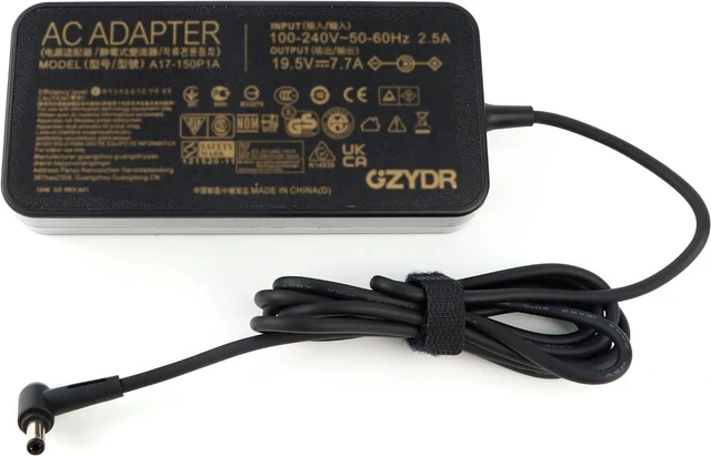 Alt view image 2 of 7 - WRIARICH 150W Laptop Adapter 19.5V 7.7A A17-150P1A AC Adapter for Asus Laptop Charger 5.5x2.5mm(not 4.5x3.0mm)