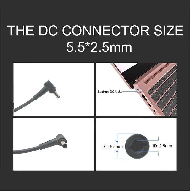 Alt view image 5 of 7 - WRIARICH 150W Laptop Adapter 19.5V 7.7A A17-150P1A AC Adapter for Asus Laptop Charger 5.5x2.5mm(not 4.5x3.0mm)