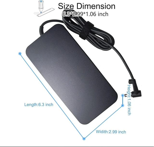 Alt view image 6 of 7 - WRIARICH 150W Laptop Adapter 19.5V 7.7A A17-150P1A AC Adapter for Asus Laptop Charger 5.5x2.5mm(not 4.5x3.0mm)