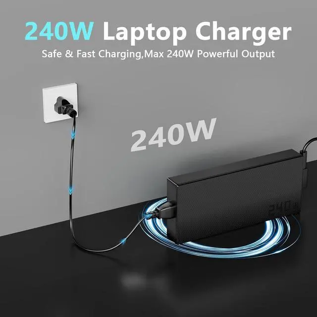 Alt view image 5 of 6 - WRIARICH 240W Laptop Charger Compatible with Asus ProArt Studiobook 16 OLED H7604 H7600 H7600ZW Pro 16 W7604 UX582ZW UX582ZM ADP-240EB B Power Adapter