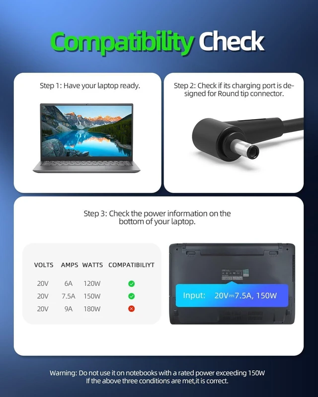 Alt view image 3 of 7 - WRIARICH 150W AC Charger Replacement for Asus Creator Q Q540 Q540VJ Q540V Q540VJ-I93050 Laptop Power Adapter Supply Cord