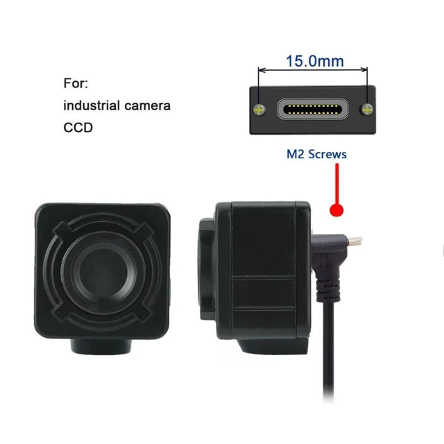 Alt view image 3 of 7 - WRIARICH USB 3.0 to USB C 90 Degree Angled Data Cable with Panel Mount Screw for Industrial Camera 5.0M