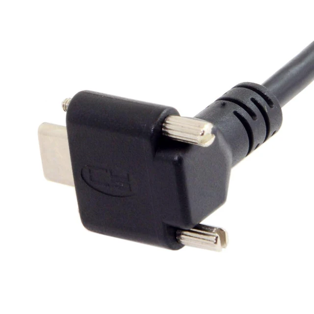Alt view image 7 of 7 - WRIARICH USB 3.0 to USB C 90 Degree Angled Data Cable with Panel Mount Screw for Industrial Camera 5.0M