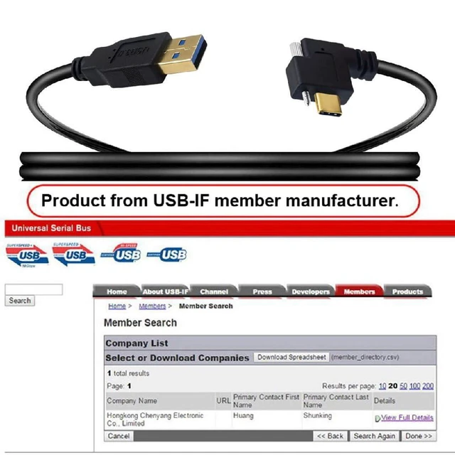 Alt view image 7 of 7 - WRIARICH USB 3.1 Type-C Single Locking Screw Left Right Angled to USB3.0 Type-A Male to Male Data Power Cable for Camera 5M
