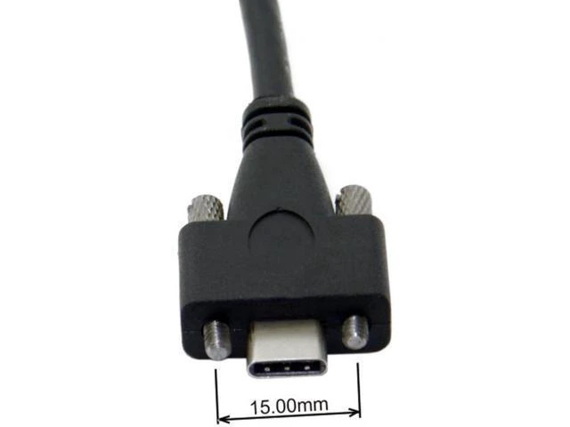 Alt view image 2 of 4 - WRIARICH USB 3.1 Type-C Dual Screw Locking to Standard USB3.0 Data Cable 2m Panel Mount Type UC-048-2.0M