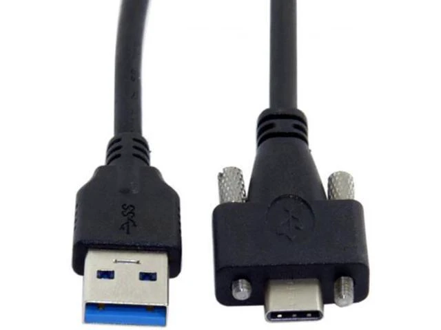 Alt view image 4 of 4 - WRIARICH USB 3.1 Type-C Dual Screw Locking to Standard USB3.0 Data Cable 2m Panel Mount Type UC-048-2.0M