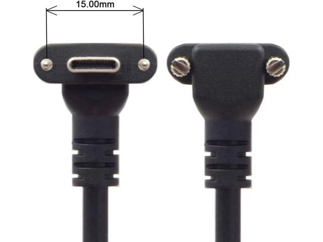 Alt view image 6 of 7 - WRIARICH USB 3.1 Type-C Dual Screw Locking Down Up Angled to Standard USB3.0 Data Cable 90 Degree for Camera (300cm)