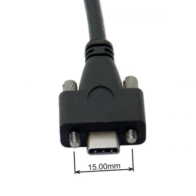Alt view image 4 of 4 - WRIARICH USB 3.1 Type-C Dual Screw Locking to Standard USB3.0 Data Cable 2m Panel Mount Type UC-048-2.0M
