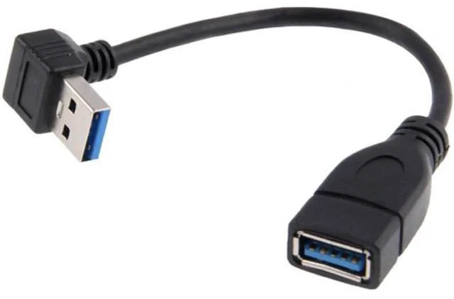 Main image of WRIARICH Down Angled USB 3.0 Type-A Male to USB 3.0 Type-A Female Extension Cable 20cm 5Gbps 90 Degree U3-036-DN