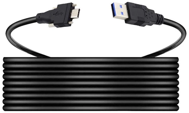Main image of WRIARICH 5 M USB 3.1 Type-C to Standard USB3.0 Data Cable Dual Locking Connector for Camera with Panel Mount Screw