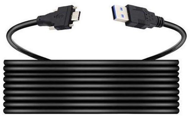Main image of WRIARICH 5 M USB 3.1 Type-C to Standard USB3.0 Data Cable Dual Locking Connector for Camera with Panel Mount Screw